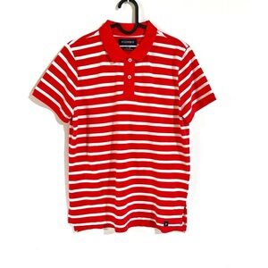 PIOMBO Organic Cotton Piquet Polo Shirt With Stripes In Red White Size M NEW